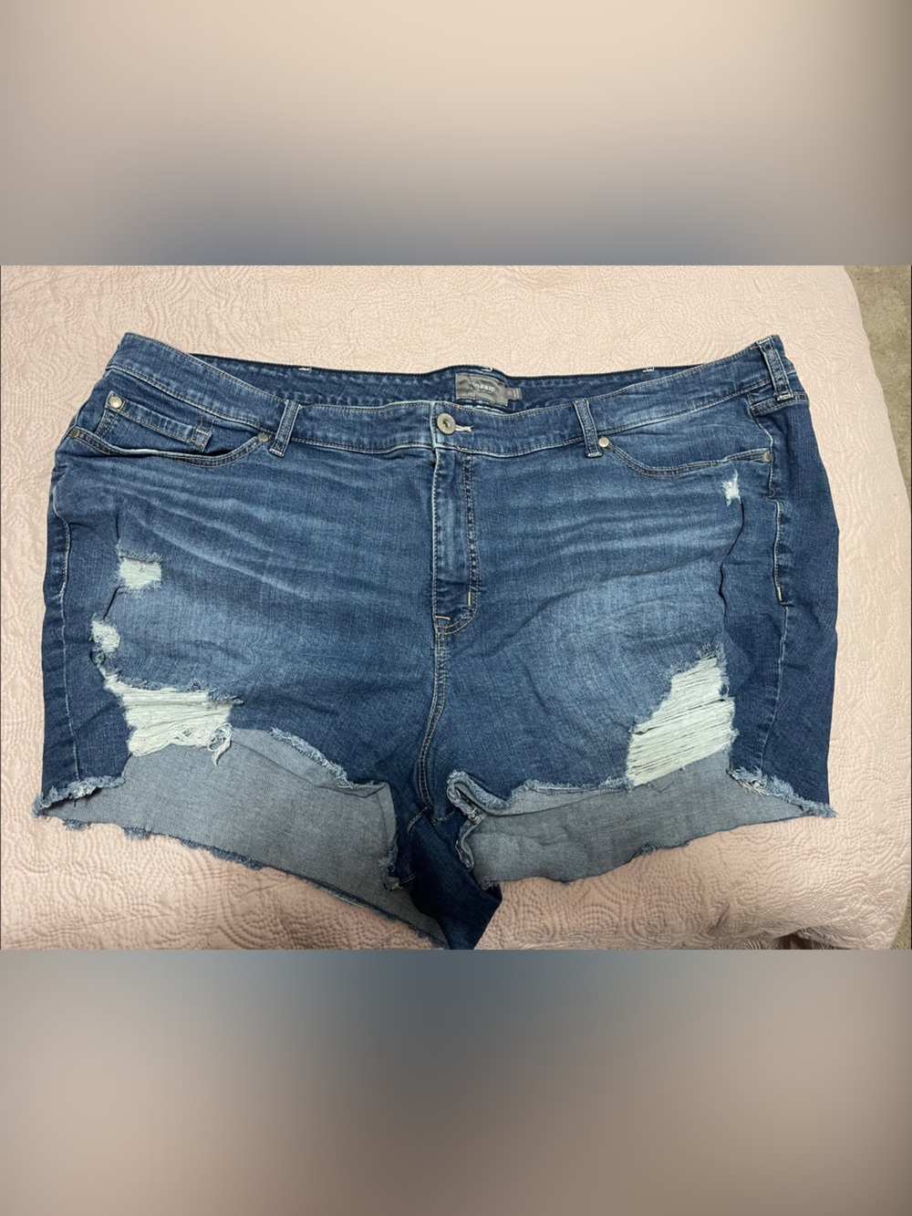torrid Medium Blue Distressed Boyfriend Denim Shorts